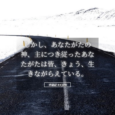 Picture 05 - 申命記 4:4 JPN - しかし、あなたがたの神、主につき - Bible Verse Picture