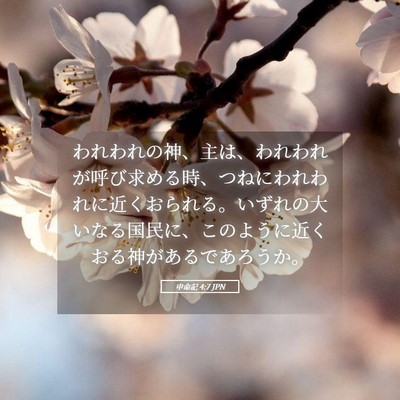 Picture 05 - 申命記 4:7 JPN - われわれの神、主は、われわれが呼 - Bible Verse Picture