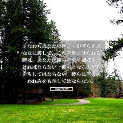 Picture 05 - 申命記 7:2 JPN - すなわちあなたの神、主が彼らをあ - Bible Verse Picture