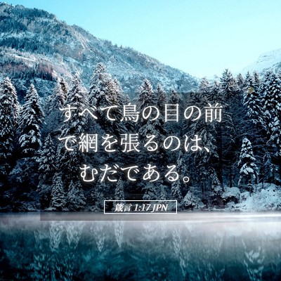 Picture 05 - 箴言 1:17 JPN - すべて鳥の目の前で網を張るのは、 - Bible Verse Picture