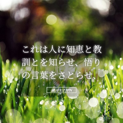 Picture 05 - 箴言 1:2 JPN - これは人に知恵と教訓とを知らせ、 - Bible Verse Picture