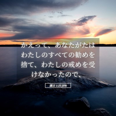 Picture 05 - 箴言 1:25 JPN - かえって、あなたがたはわたしのす - Bible Verse Picture