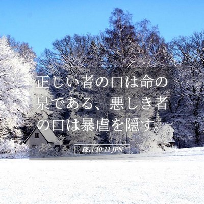 Picture 05 - 箴言 10:11 JPN - 正しい者の口は命の泉である、悪し - Bible Verse Picture
