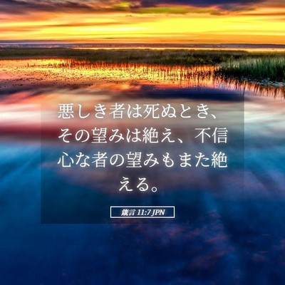 Picture 05 - 箴言 11:7 JPN - 悪しき者は死ぬとき、その望みは絶 - Bible Verse Picture