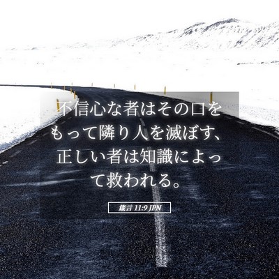 Picture 05 - 箴言 11:9 JPN - 不信心な者はその口をもって隣り人 - Bible Verse Picture