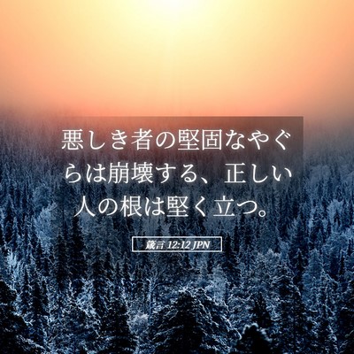 Picture 05 - 箴言 12:12 JPN - 悪しき者の堅固なやぐらは崩壊する - Bible Verse Picture