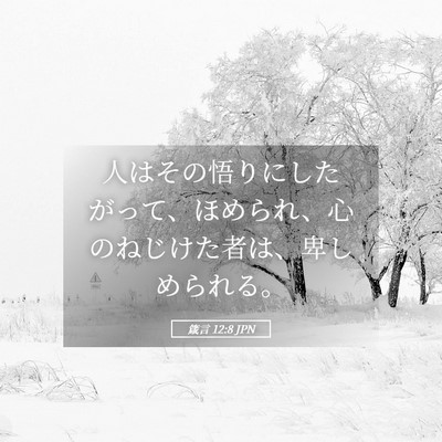Picture 05 - 箴言 12:8 JPN - 人はその悟りにしたがって、ほめら - Bible Verse Picture