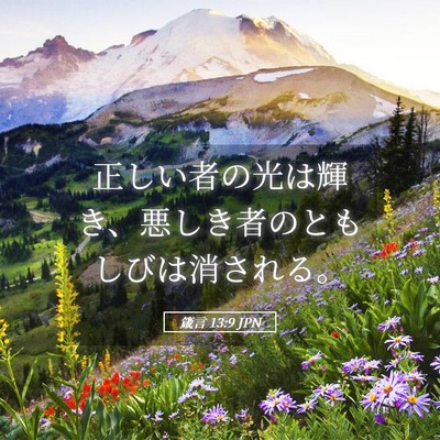 Picture 05 - 箴言 13:9 JPN - 正しい者の光は輝き、悪しき者のと - Bible Verse Picture