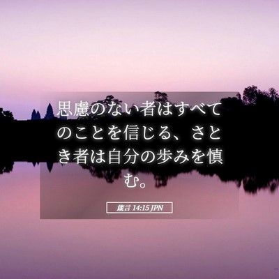 Picture 05 - 箴言 14:15 JPN - 思慮のない者はすべてのことを信じ - Bible Verse Picture