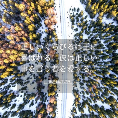 Picture 05 - 箴言 16:13 JPN - 正しいくちびるは王に喜ばれる、彼 - Bible Verse Picture