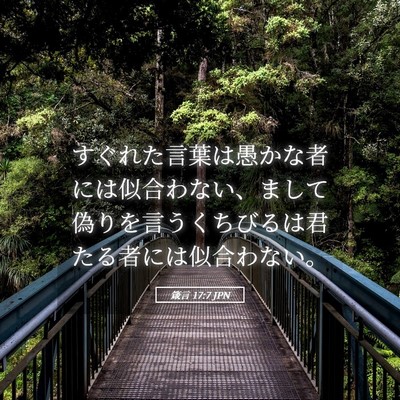 Picture 05 - 箴言 17:7 JPN - すぐれた言葉は愚かな者には似合わ - Bible Verse Picture