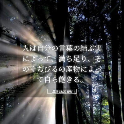 Picture 05 - 箴言 18:20 JPN - 人は自分の言葉の結ぶ実によって、 - Bible Verse Picture