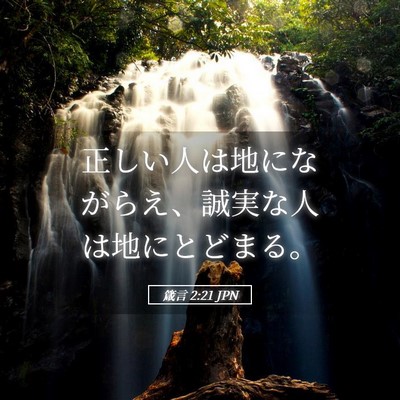 Picture 05 - 箴言 2:21 JPN - 正しい人は地にながらえ、誠実な人 - Bible Verse Picture