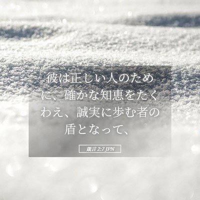 Picture 05 - 箴言 2:7 JPN - 彼は正しい人のために、確かな知恵 - Bible Verse Picture