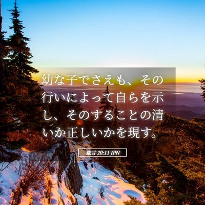 Picture 05 - 箴言 20:11 JPN - 幼な子でさえも、その行いによって - Bible Verse Picture
