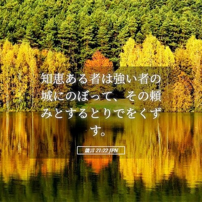 Picture 05 - 箴言 21:22 JPN - 知恵ある者は強い者の城にのぼって - Bible Verse Picture