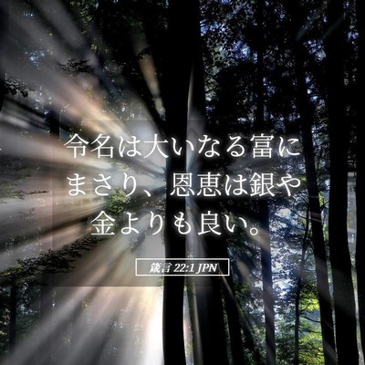 Picture 05 - 箴言 22:1 JPN - 令名は大いなる富にまさり、恩恵は - Bible Verse Picture