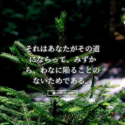 Picture 05 - 箴言 22:25 JPN - それはあなたがその道にならって、 - Bible Verse Picture