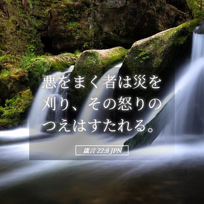 Picture 05 - 箴言 22:8 JPN - 悪をまく者は災を刈り、その怒りの - Bible Verse Picture