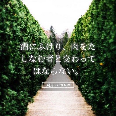 Picture 05 - 箴言 23:20 JPN - 酒にふけり、肉をたしなむ者と交わ - Bible Verse Picture