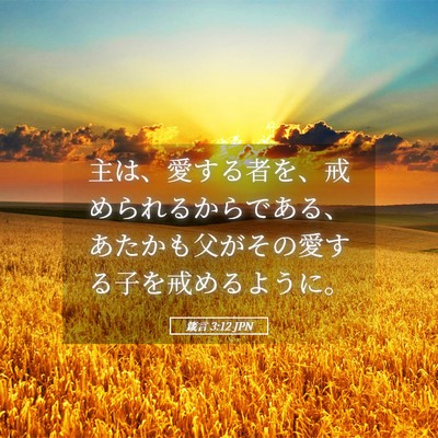 Picture 05 - 箴言 3:12 JPN - 主は、愛する者を、戒められるから - Bible Verse Picture
