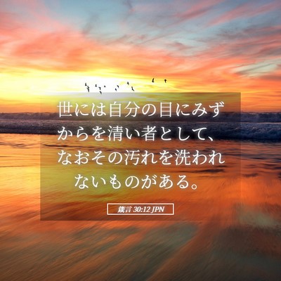 Picture 05 - 箴言 30:12 JPN - 世には自分の目にみずからを清い者 - Bible Verse Picture