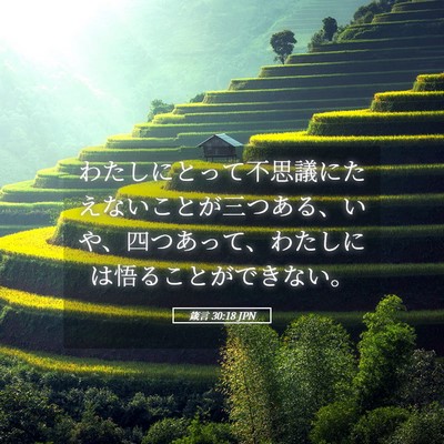 Picture 05 - 箴言 30:18 JPN - わたしにとって不思議にたえないこ - Bible Verse Picture