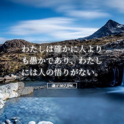 Picture 05 - 箴言 30:2 JPN - わたしは確かに人よりも愚かであり - Bible Verse Picture