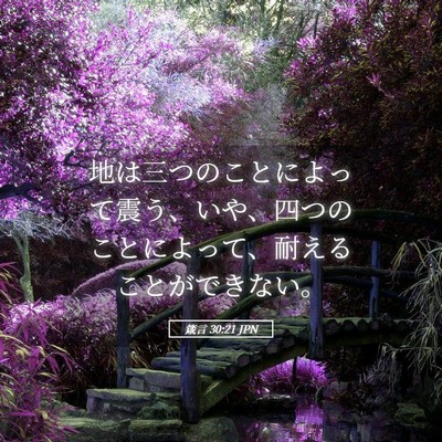 Picture 05 - 箴言 30:21 JPN - 地は三つのことによって震う、いや - Bible Verse Picture
