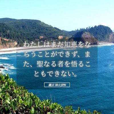 Picture 05 - 箴言 30:3 JPN - わたしはまだ知恵をならうことがで - Bible Verse Picture