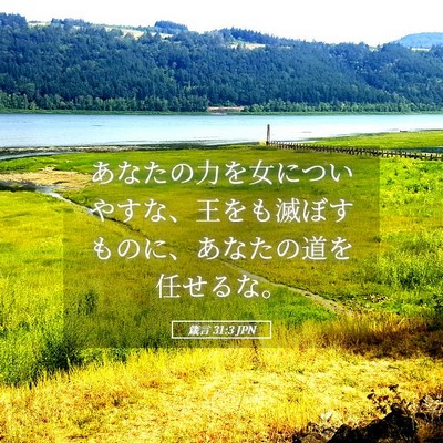 Picture 05 - 箴言 31:3 JPN - あなたの力を女についやすな、王を - Bible Verse Picture
