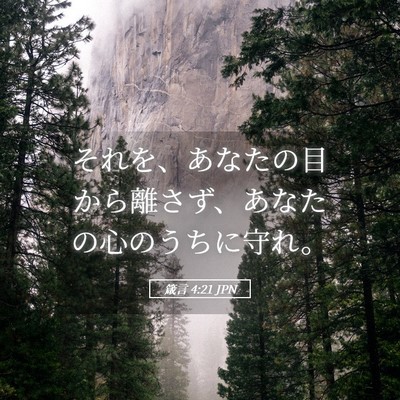 Picture 05 - 箴言 4:21 JPN - それを、あなたの目から離さず、あ - Bible Verse Picture