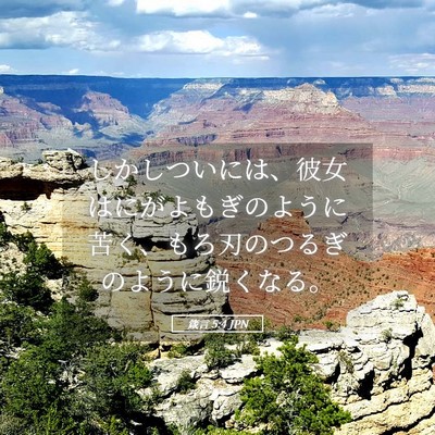 Picture 05 - 箴言 5:4 JPN - しかしついには、彼女はにがよもぎ - Bible Verse Picture