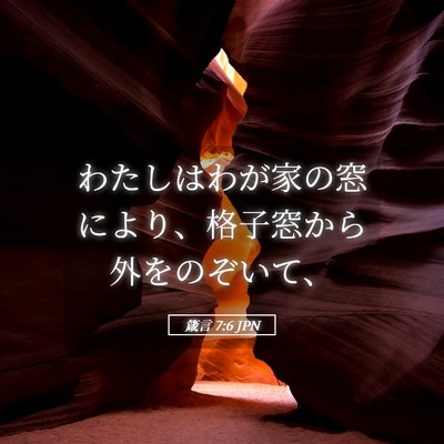 Picture 05 - 箴言 7:6 JPN - わたしはわが家の窓により、格子窓 - Bible Verse Picture