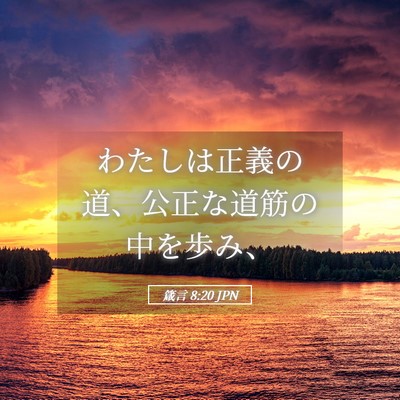 Picture 05 - 箴言 8:20 JPN - わたしは正義の道、公正な道筋の中 - Bible Verse Picture