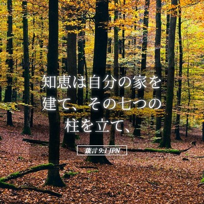 Picture 05 - 箴言 9:1 JPN - 知恵は自分の家を建て、その七つの - Bible Verse Picture