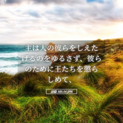 Picture 05 - 詩篇 105:14 JPN - 主は人の彼らをしえたげるのをゆる - Bible Verse Picture