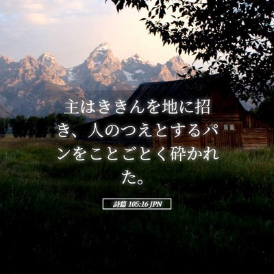 Picture 05 - 詩篇 105:16 JPN - 主はききんを地に招き、人のつえと - Bible Verse Picture