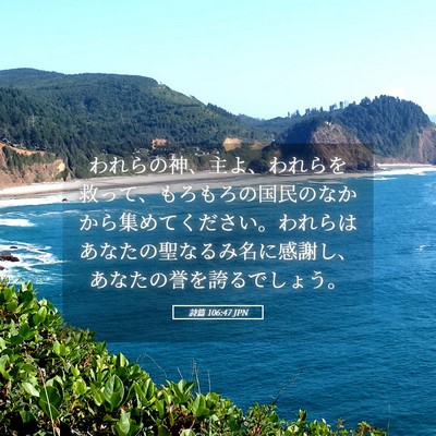 Picture 05 - 詩篇 106:47 JPN - われらの神、主よ、われらを救って - Bible Verse Picture