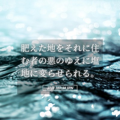 Picture 05 - 詩篇 107:34 JPN - 肥えた地をそれに住む者の悪のゆえ - Bible Verse Picture