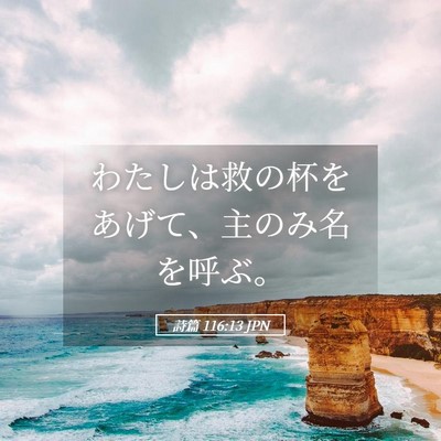 Picture 05 - 詩篇 116:13 JPN - わたしは救の杯をあげて、主のみ名 - Bible Verse Picture