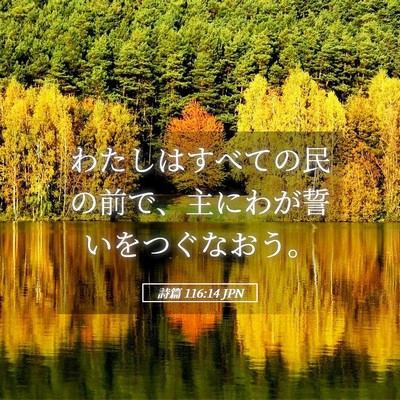 Picture 05 - 詩篇 116:14 JPN - わたしはすべての民の前で、主にわ - Bible Verse Picture