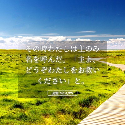 Picture 05 - 詩篇 116:4 JPN - その時わたしは主のみ名を呼んだ。 - Bible Verse Picture