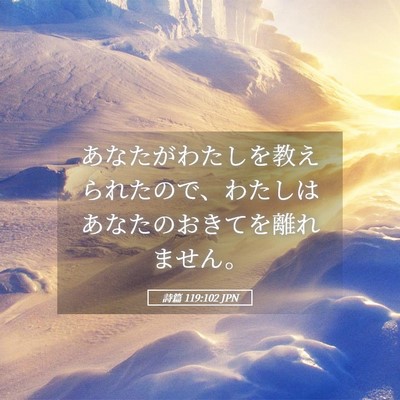 Picture 05 - 詩篇 119:102 JPN - あなたがわたしを教えられたので、 - Bible Verse Picture