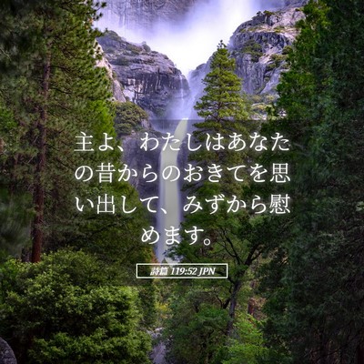 Picture 05 - 詩篇 119:52 JPN - 主よ、わたしはあなたの昔からのお - Bible Verse Picture