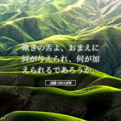 Picture 05 - 詩篇 120:3 JPN - 欺きの舌よ、おまえに何が与えられ - Bible Verse Picture