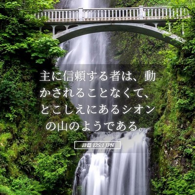 Picture 05 - 詩篇 125:1 JPN - 主に信頼する者は、動かされること - Bible Verse Picture