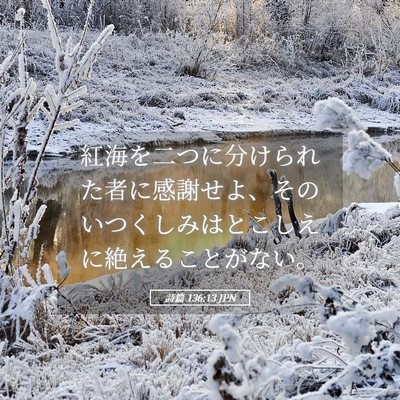 Picture 05 - 詩篇 136:13 JPN - 紅海を二つに分けられた者に感謝せ - Bible Verse Picture