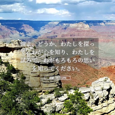 Picture 05 - 詩篇 139:23 JPN - 神よ、どうか、わたしを探って、わ - Bible Verse Picture
