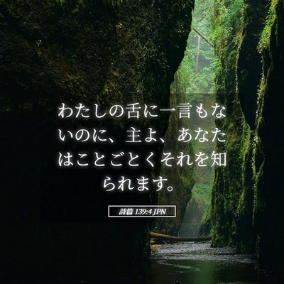 Picture 05 - 詩篇 139:4 JPN - わたしの舌に一言もないのに、主よ - Bible Verse Picture